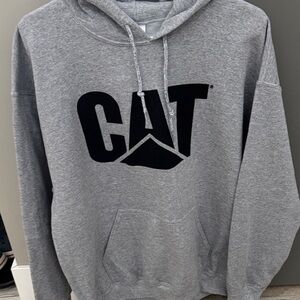 Caterpillar Gray Hoodie with Black Logo